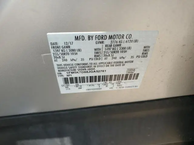 2018 FORD EXPLORER XLT  