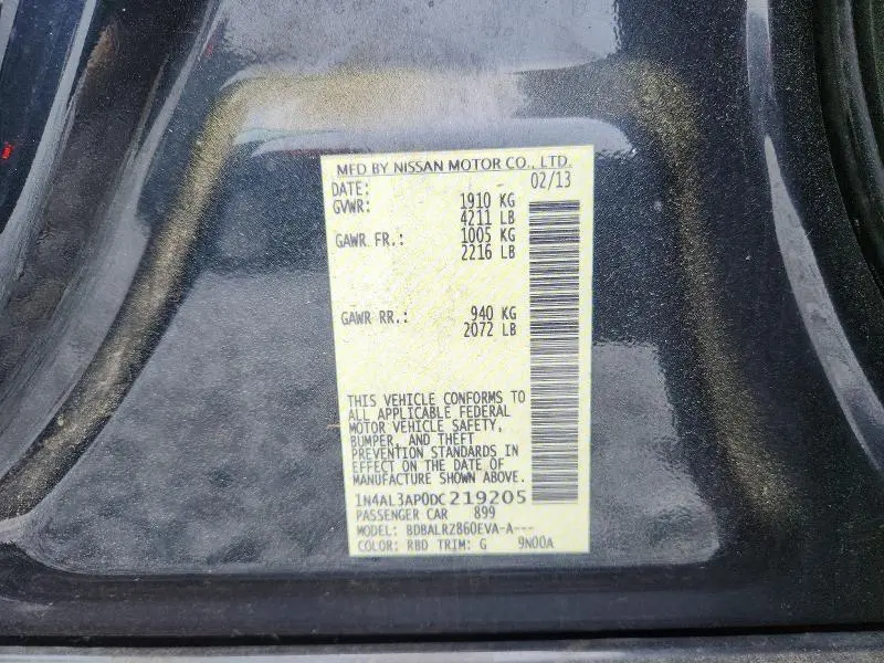 2013 NISSAN ALTIMA 2.5  