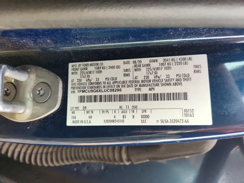2020 FORD ESCAPE SE  