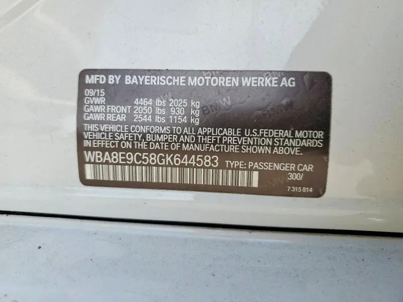 2016 BMW 328 I SULEV  