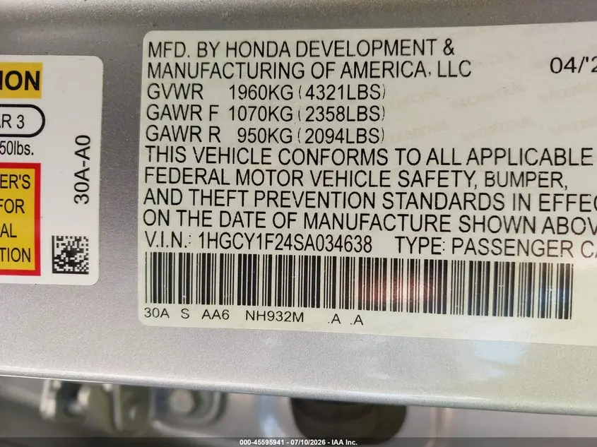2025 HONDA ACCORD LX