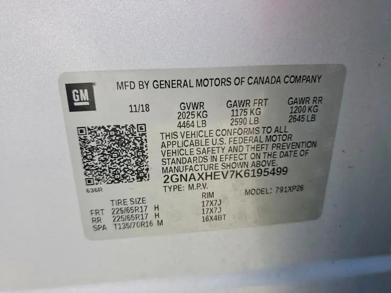 2019 CHEVROLET EQUINOX LS  