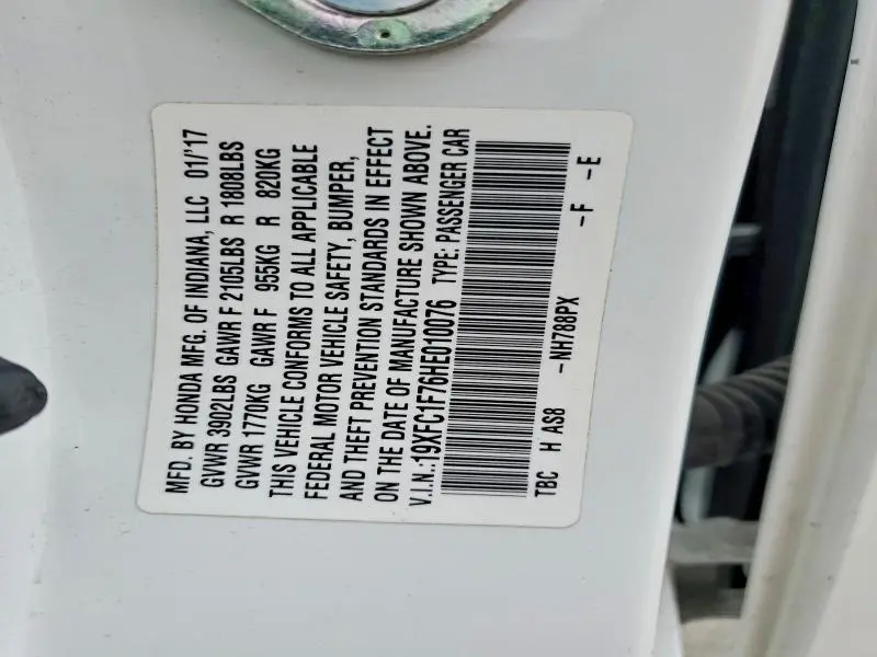 2017 HONDA CIVIC EXL  