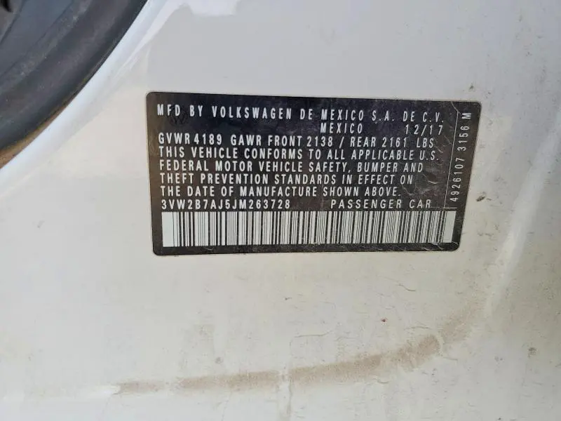 2018 VOLKSWAGEN JETTA S  