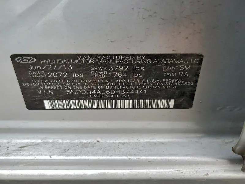 2013 HYUNDAI ELANTRA GLS  