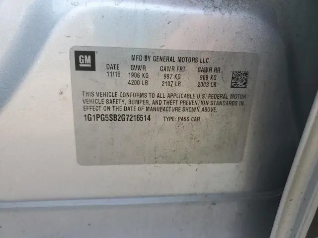 2016 CHEVROLET CRUZE LIMITED LTZ  