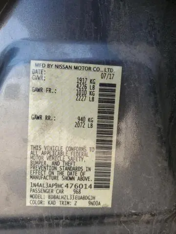 2017 NISSAN ALTIMA 2.5  