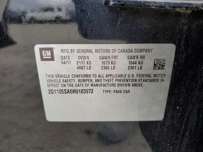 2017 CHEVROLET IMPALA LT  