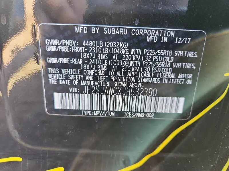 2018 SUBARU FORESTER 2.5I TOURING  