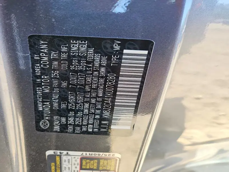 2019 HYUNDAI TUCSON SE  