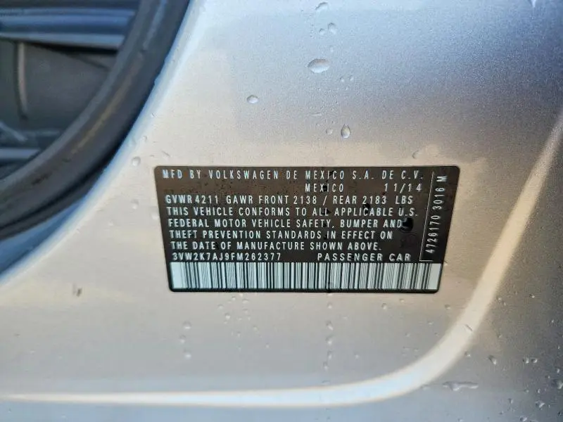 2015 VOLKSWAGEN JETTA BASE  