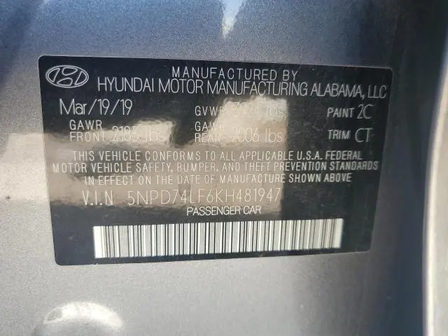 2019 HYUNDAI ELANTRA SE  