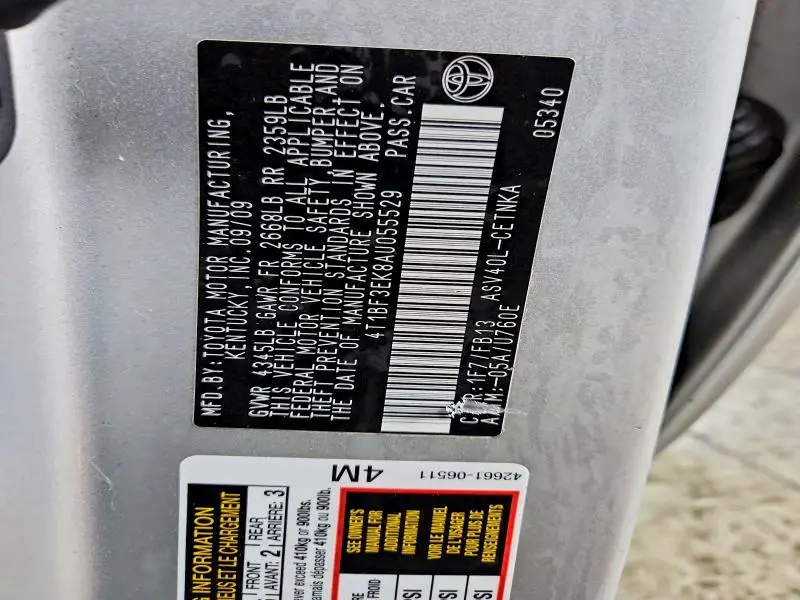 2010 TOYOTA CAMRY BASE  