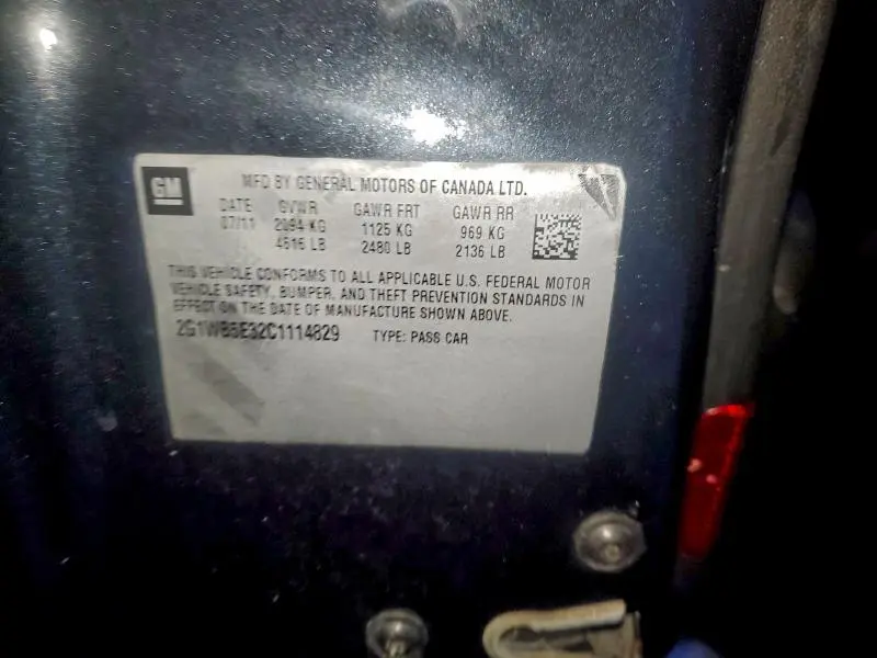 2012 CHEVROLET IMPALA LT  