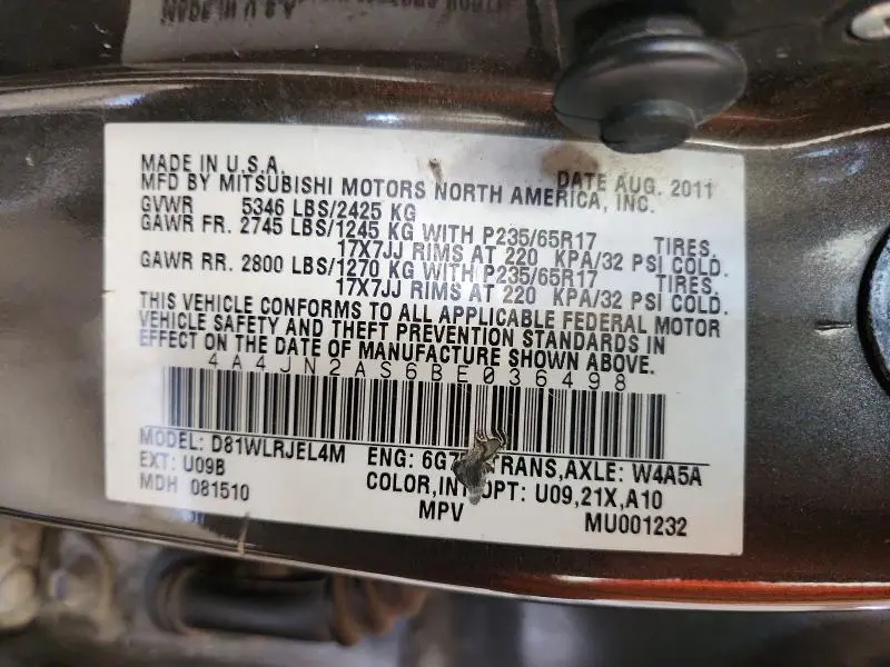 2011 MITSUBISHI ENDEAVOR LS  