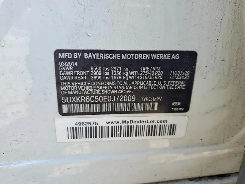 2014 BMW X5 XDRIVE50I  