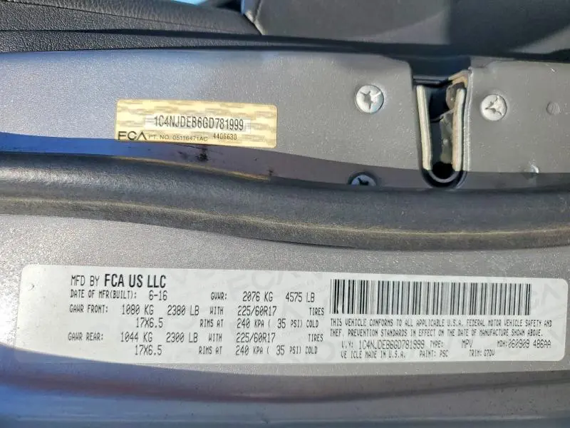 2016 JEEP COMPASS LATITUDE  