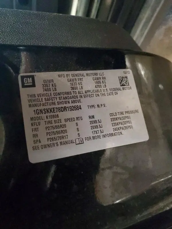 2013 CHEVROLET SUBURBAN K1500 LTZ  