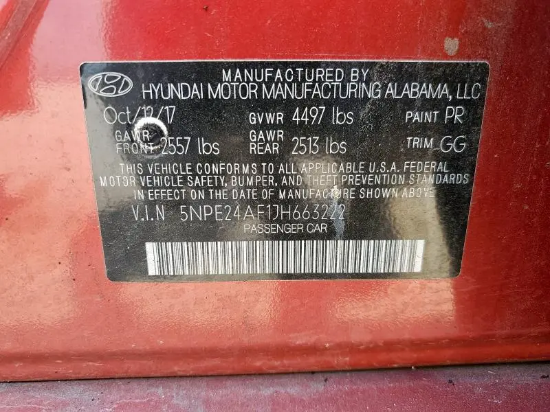 2018 HYUNDAI SONATA SE