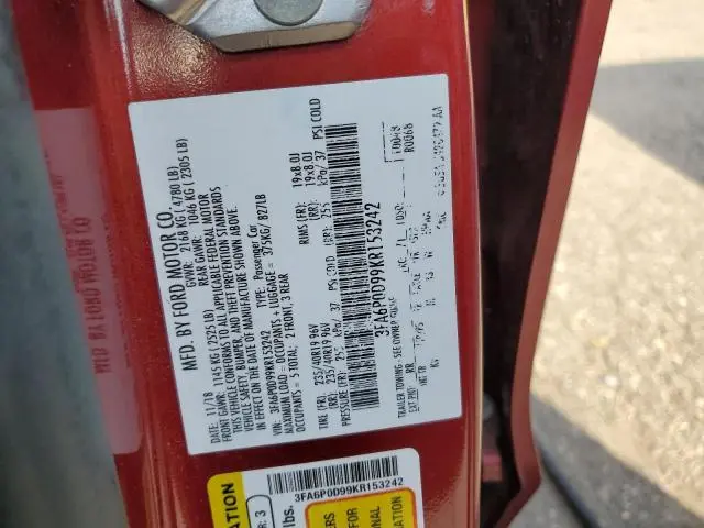 2019 FORD FUSION TITANIUM  