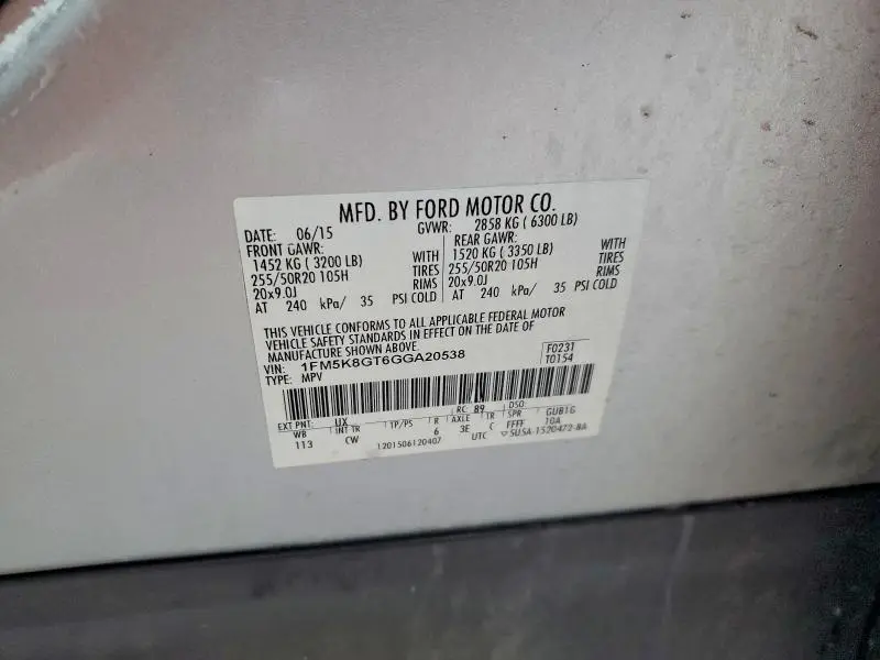 2016 FORD EXPLORER SPORT  