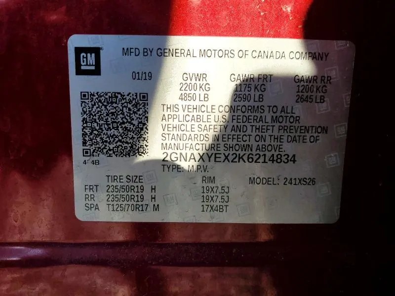 2019 CHEVROLET EQUINOX PREMIER  