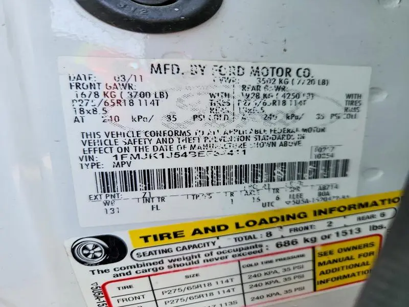 2011 FORD EXPEDITION EL XLT  