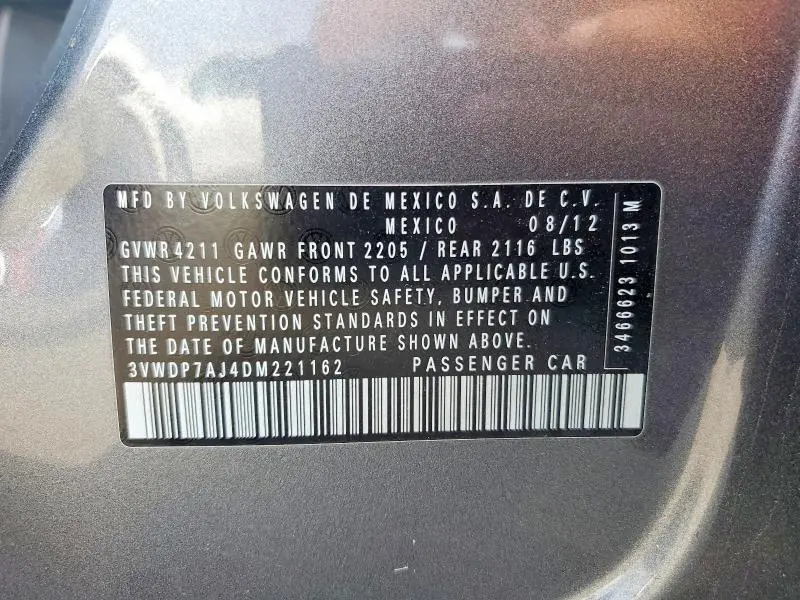 2013 VOLKSWAGEN JETTA SE  