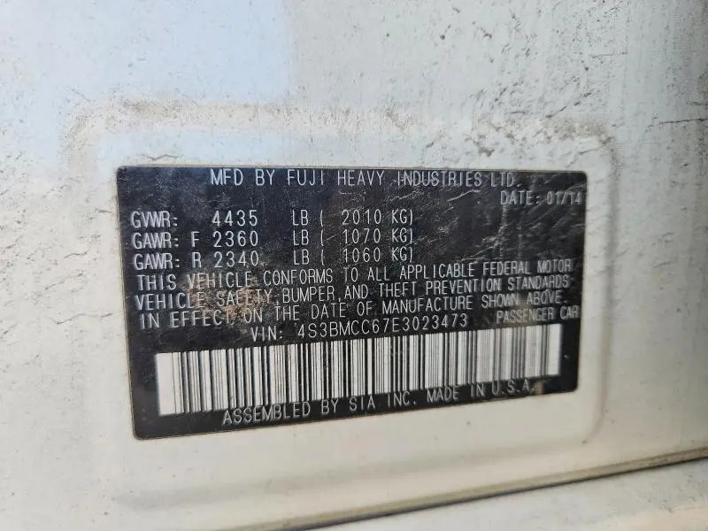 2014 SUBARU LEGACY 2.5I PREMIUM  