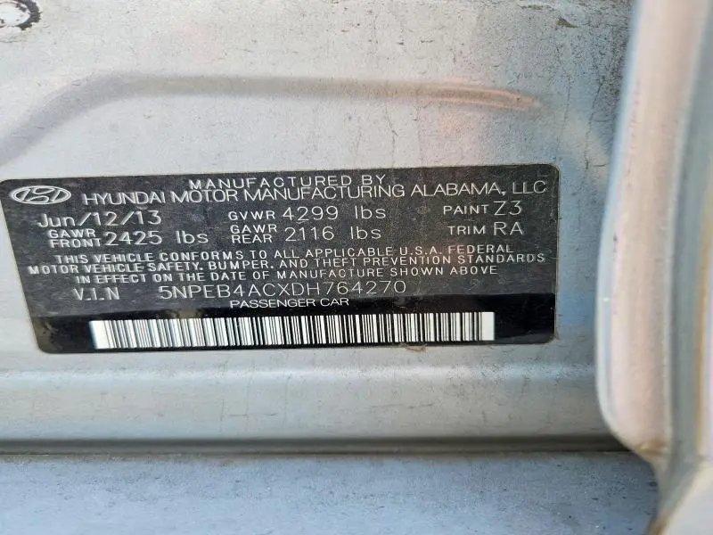 2013 HYUNDAI SONATA GLS  
