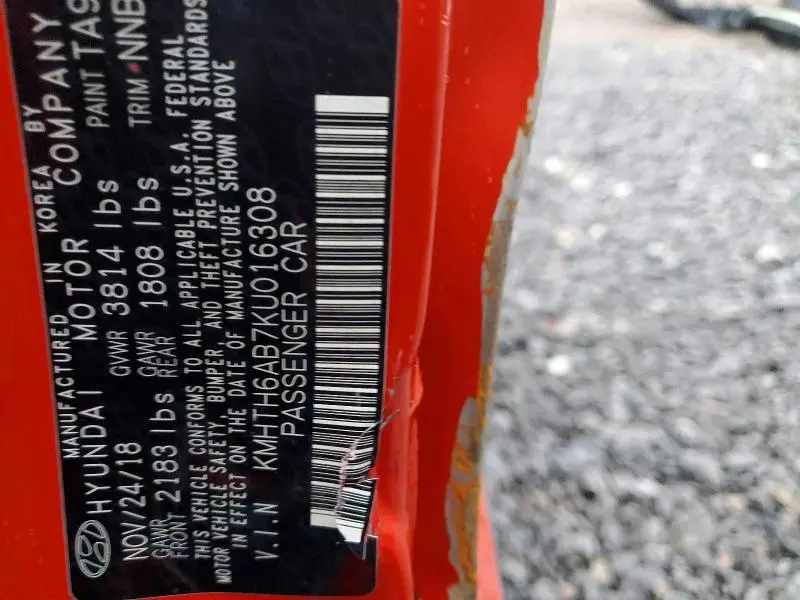 2019 HYUNDAI VELOSTER TURBO  