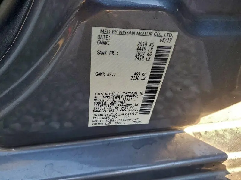 2020 NISSAN ALTIMA SL  