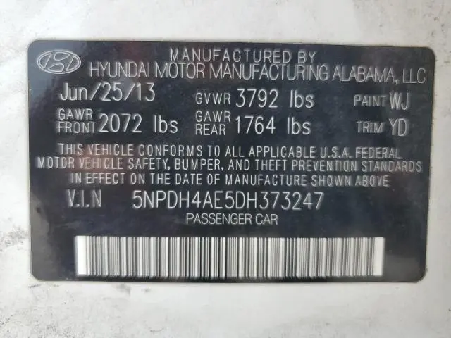 2013 HYUNDAI ELANTRA GLS  