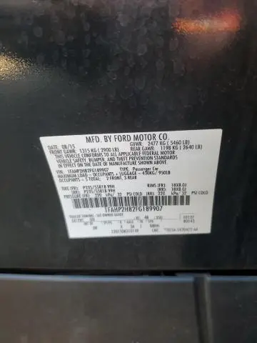 2015 FORD TAURUS SEL  