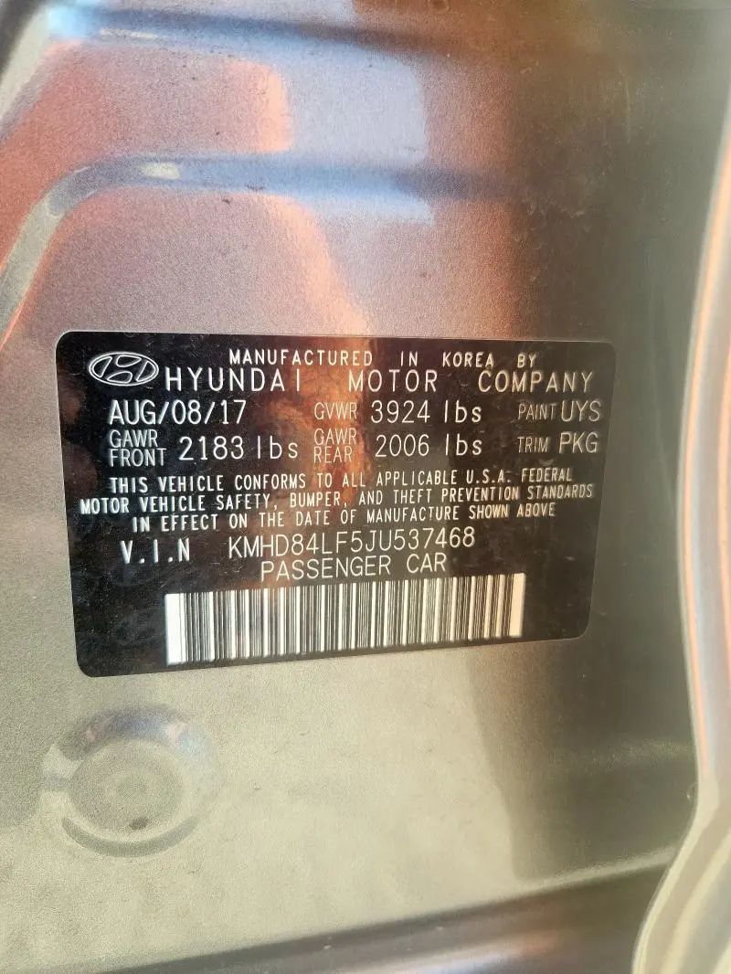 2018 HYUNDAI ELANTRA SEL  