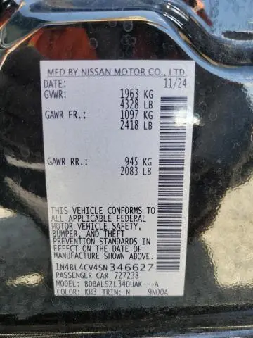 2025 NISSAN ALTIMA SR