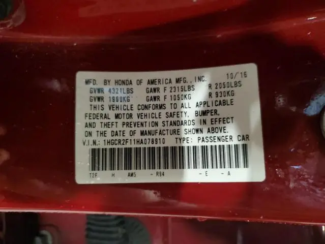 2017 HONDA ACCORD SPORT SPECIAL EDITION  