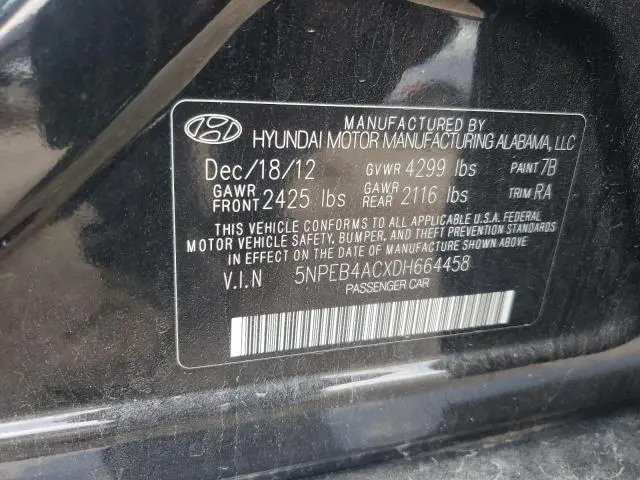 2013 HYUNDAI SONATA GLS  