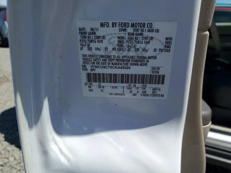 2012 FORD ESCAPE XLS  