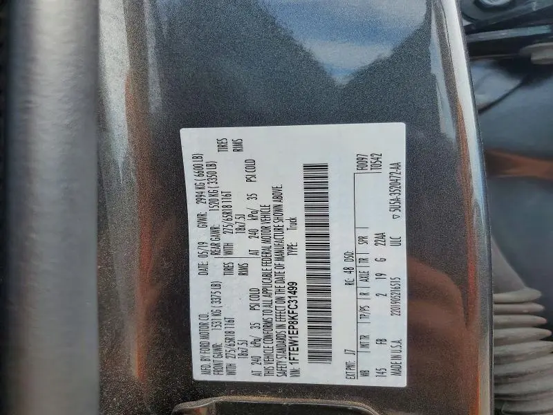 2019 FORD F150 SUPERCREW  