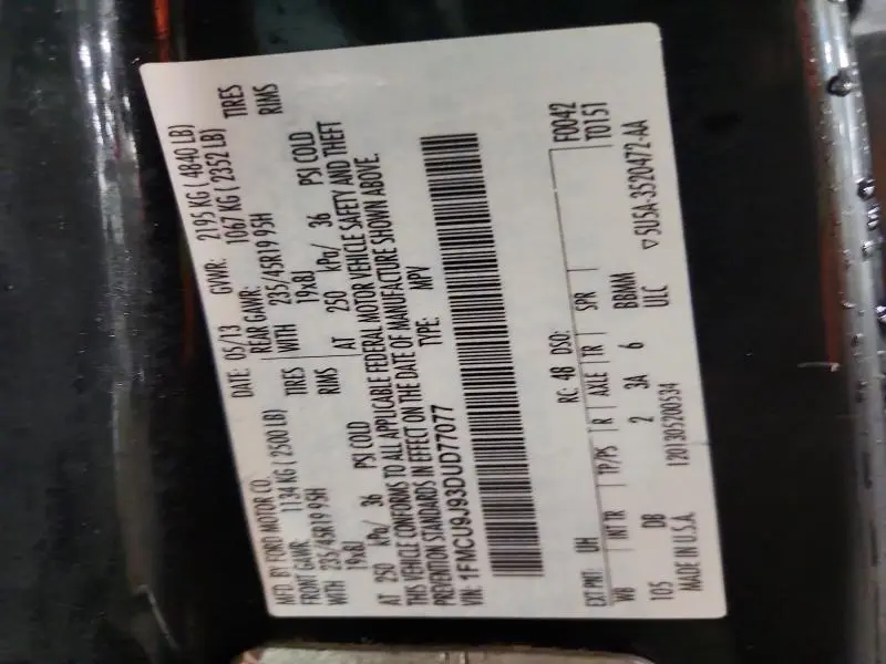 2013 FORD ESCAPE TITANIUM  