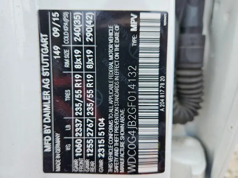 2016 MERCEDES-BENZ GLC 300  