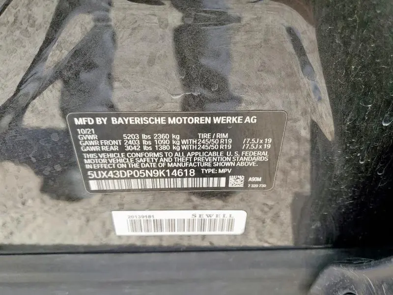 2022 BMW X3 SDRIVE30I  