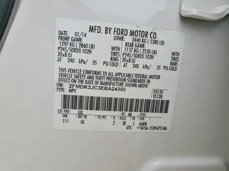 2014 FORD EDGE SEL  