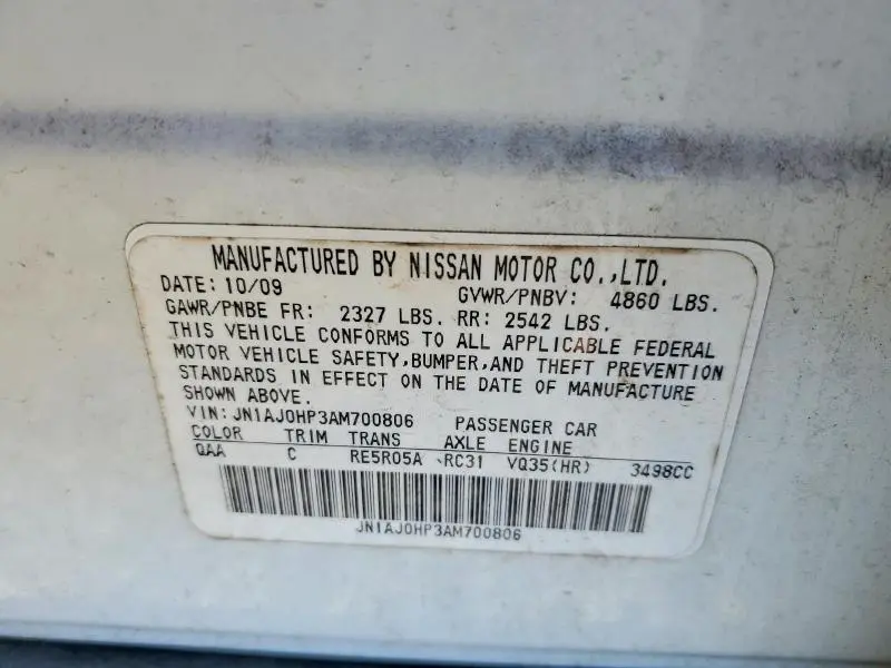2010 INFINITI EX35 BASE  