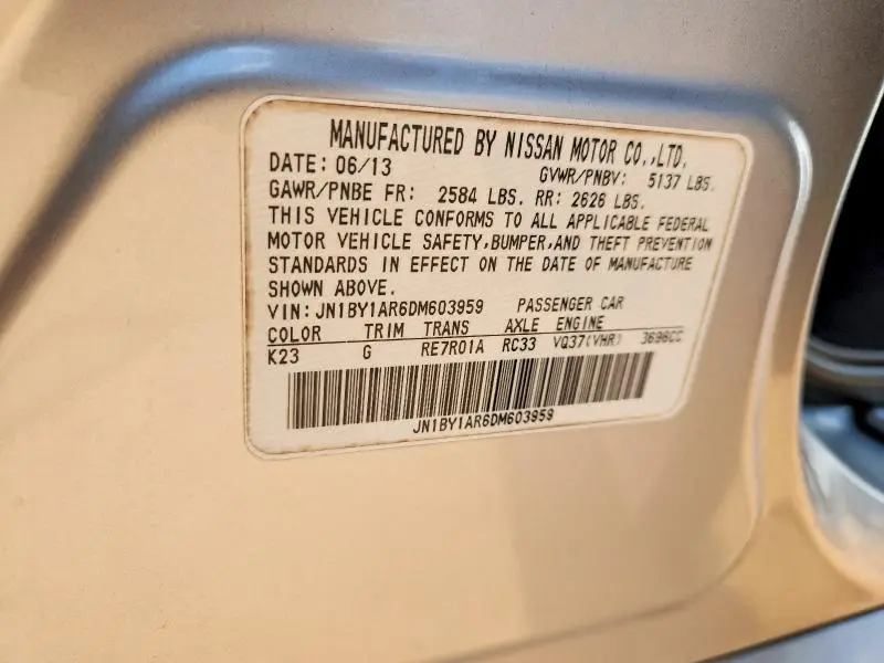 2013 INFINITI M37 X  