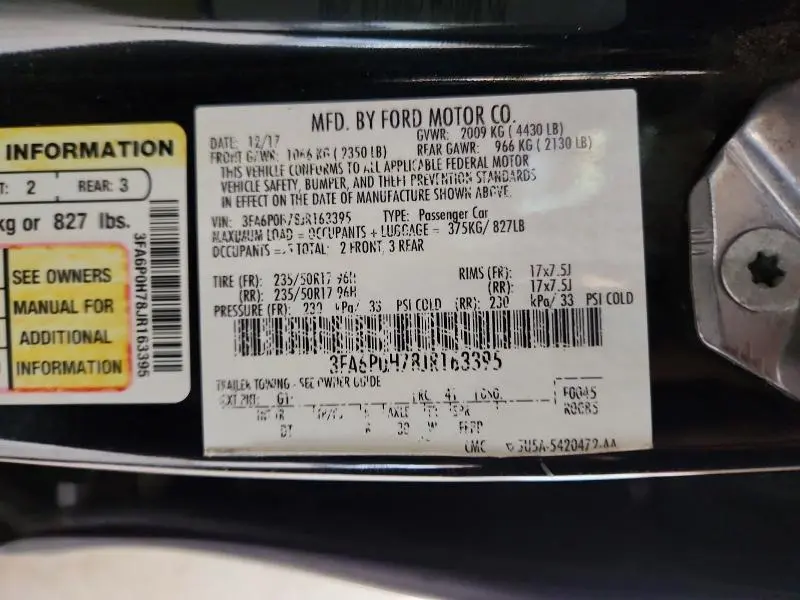 2018 FORD FUSION SE  