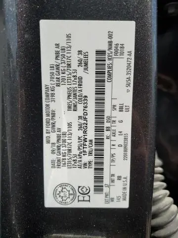 2018 FORD F150 RAPTOR  