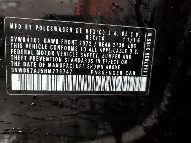 2017 VOLKSWAGEN JETTA SE  