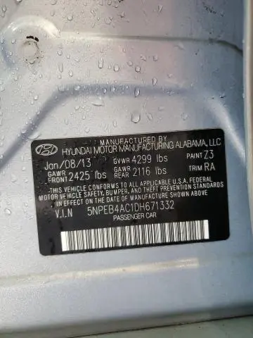 2013 HYUNDAI SONATA GLS  